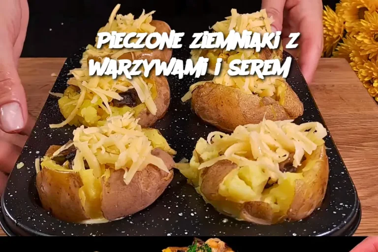 Pieczone ziemniaki z warzywami i serem