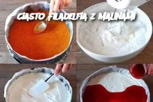 Ciasto Filadelfia z Malinami