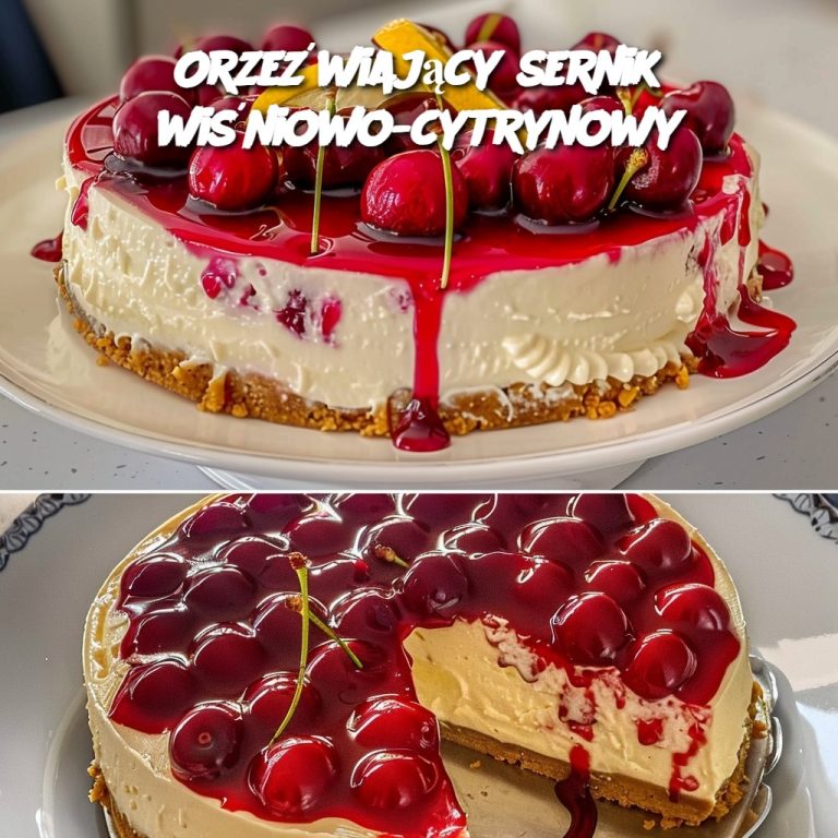 Orzeźwiający sernik wiśniowo-cytrynowy