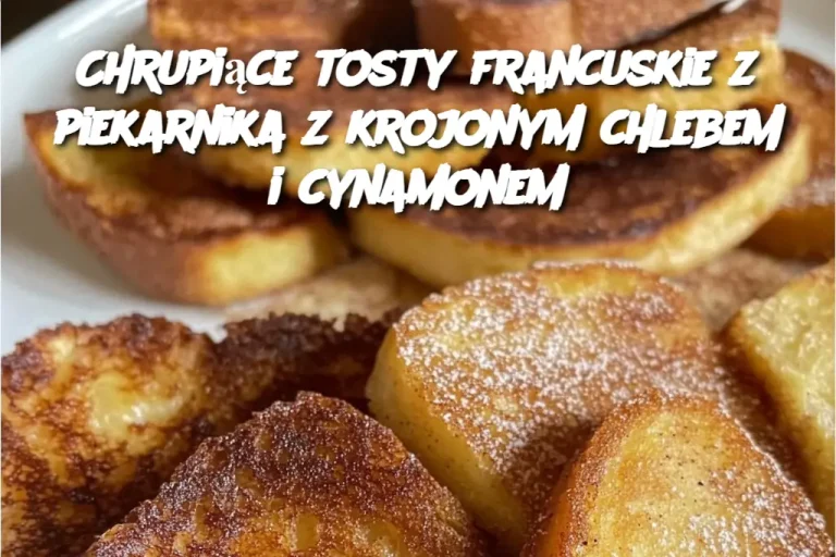 Chrupiące tosty francuskie z piekarnika z krojonym chlebem i cynamonem