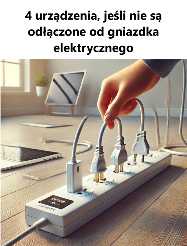 4 urządzenia, jeśli nie są odłączone od gniazdka elektrycznego