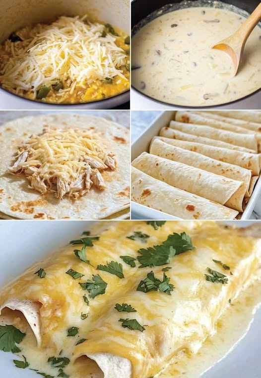 Enchiladas z kurczakiem w białej zalewie o niskiej zawartości węglowodanów