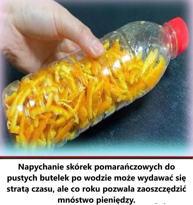 Wkładanie skórek pomarańczowych do pustej wody