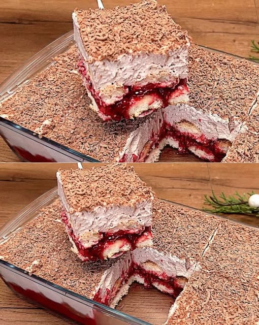 Deser z malinami i ricottą bez pieczenia