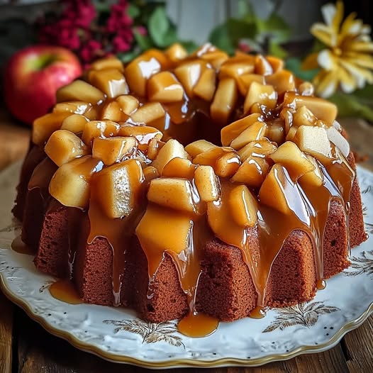 „Delikatne ciasto karmelowo-jabłkowe: Słodka harmonia smaków”